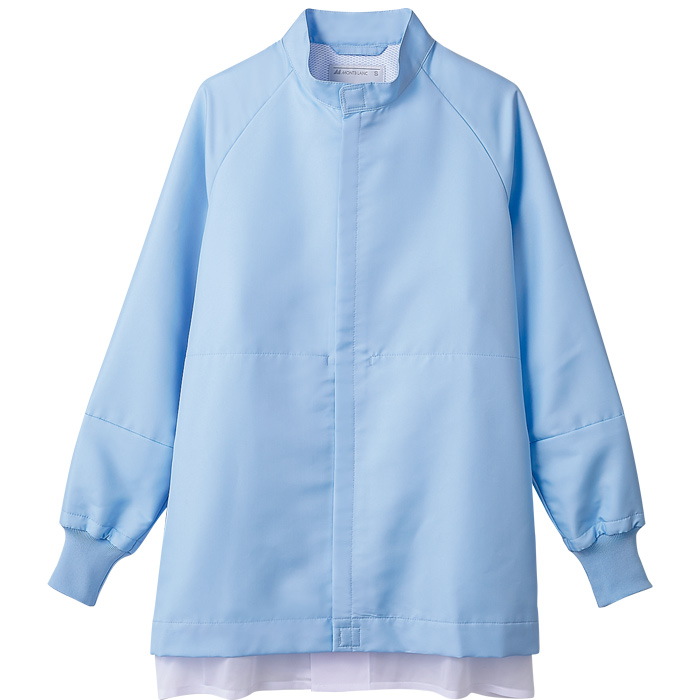 異物を持ち込ませない食品工場、食品製造ユニフォーム制服【男女兼用】　上着　カラー　ブルー