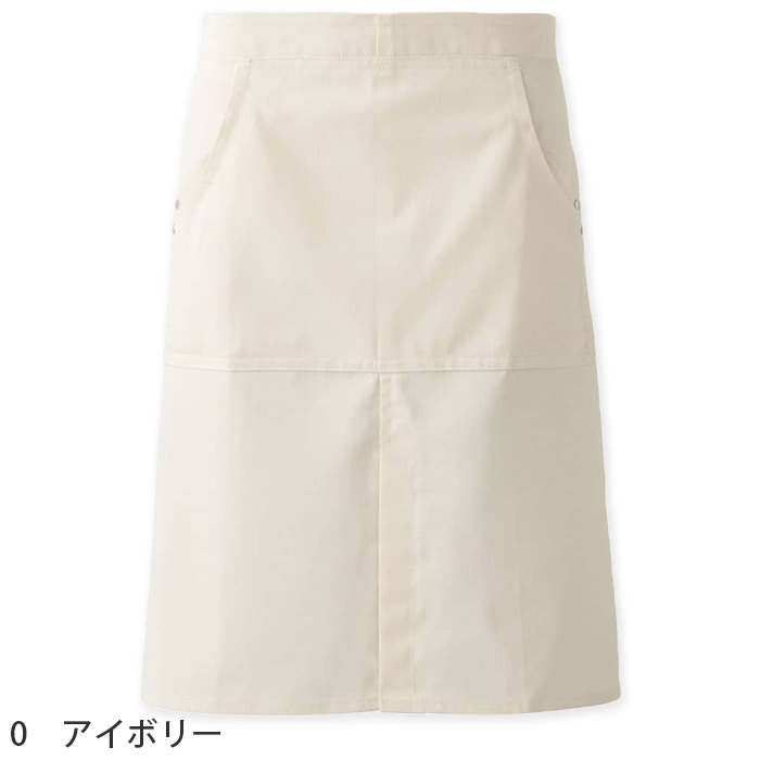 自然な表情と清涼感のある麻調デニム　腰下エプロン(バックル仕様)　色