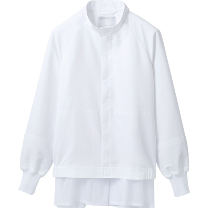 異物を持ち込ませない食品工場、食品製造ユニフォーム制服【男女兼用】　上着　カラー　ホワイト