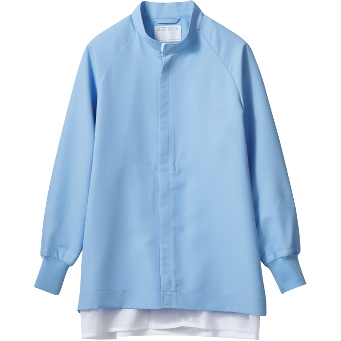 異物を持ち込ませない食品工場、食品製造ユニフォーム制服【男女兼用】　上着　カラー　ブルー