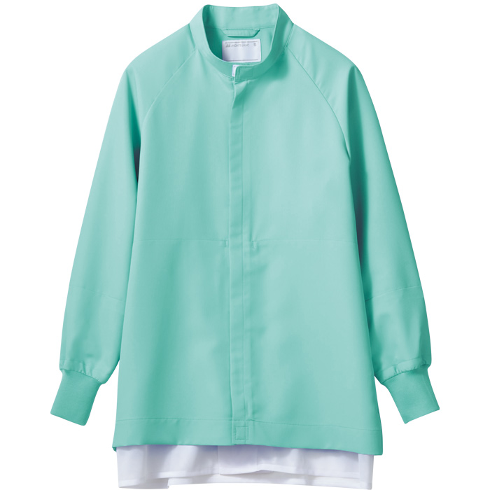 異物を持ち込ませない食品工場、食品製造ユニフォーム制服【男女兼用】　上着　カラー　グリーン