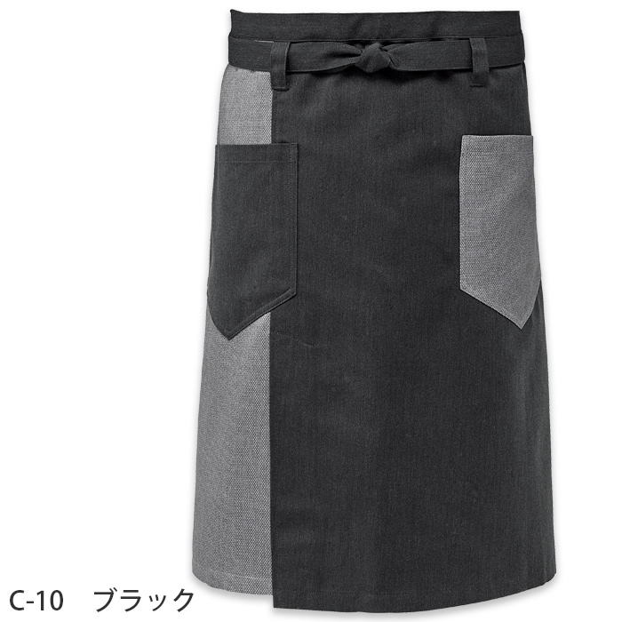 刺し子風デザイン　和モダンエプロン【2色】兼用　色画像