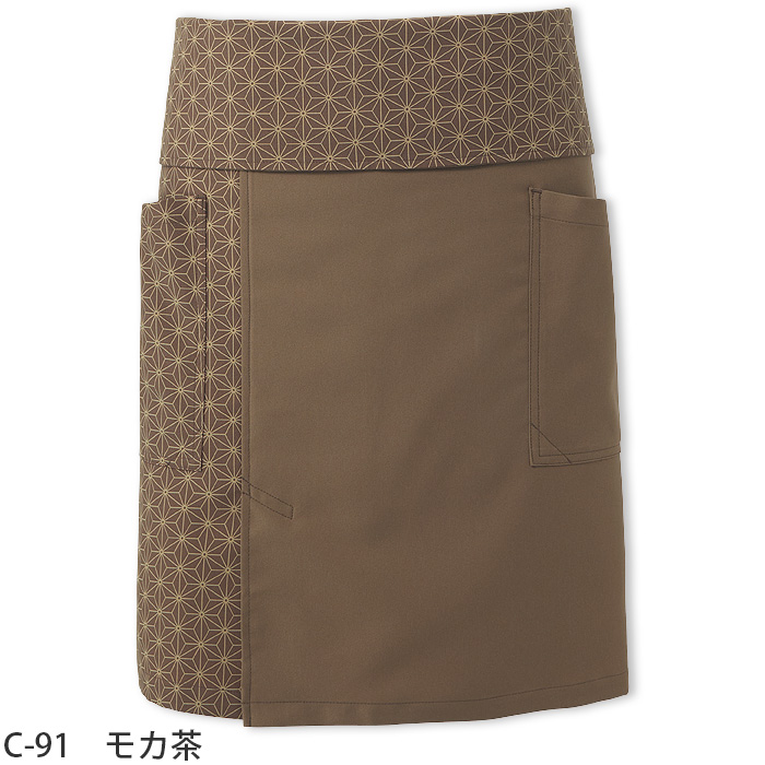 腰下エプロン　61cm　切子柄　dradnats　エンジ　黒　モカ茶【男女兼用】色