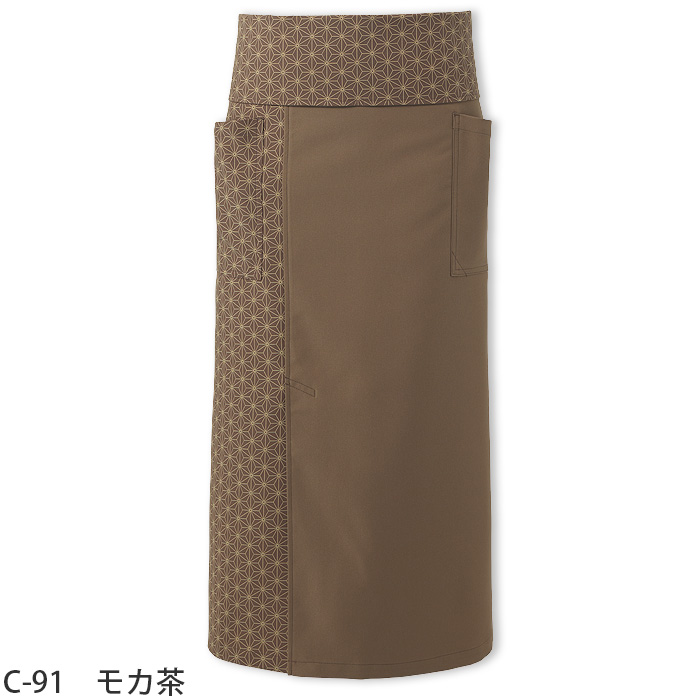 腰下エプロン　91cm　切子柄　dradnats　エンジ　黒　モカ茶【男女兼用】色