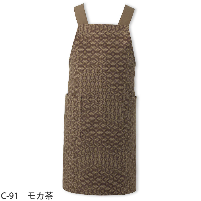 胸当てエプロン　切子柄　dradnats　エンジ　黒　モカ茶【男女兼用】色