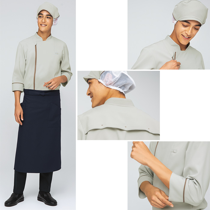 HACCP支援　サラッと軽いカラフル6色ショップコート【兼用】　モデル