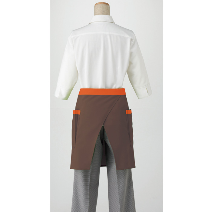 【飲食店販売店制服】ショートエプロン【兼用】(2色)丈42cm　動きやすいアクティブな印象　スペック