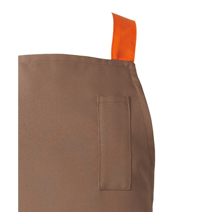 【飲食店販売店制服】胸当てエプロン【兼用】(3色)丈85cm　明るくアクティブな印象 防脱色　たすき　ポケット　スペック