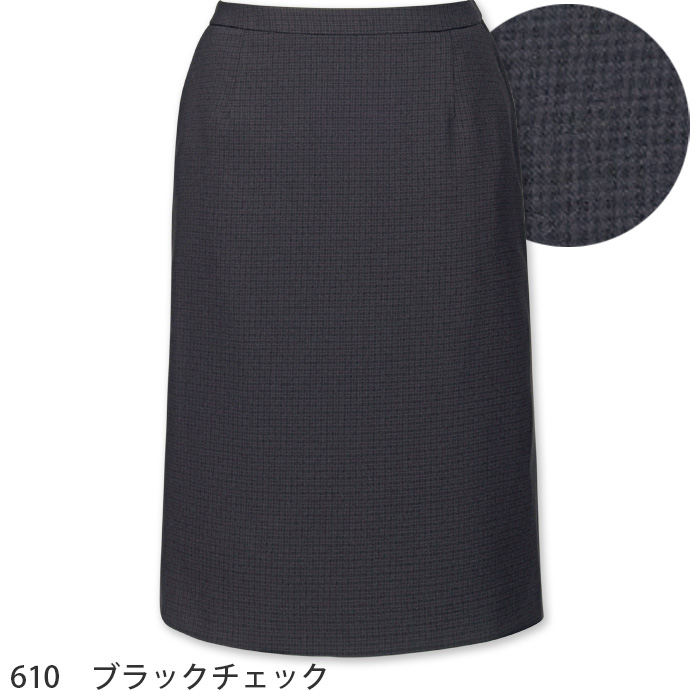 セミタイトスカート　シャドーチェック　ネイビー　ブラック　女性用　銀　抗菌防臭　2WAYストレッチ　受付制服　事務制服　色画像