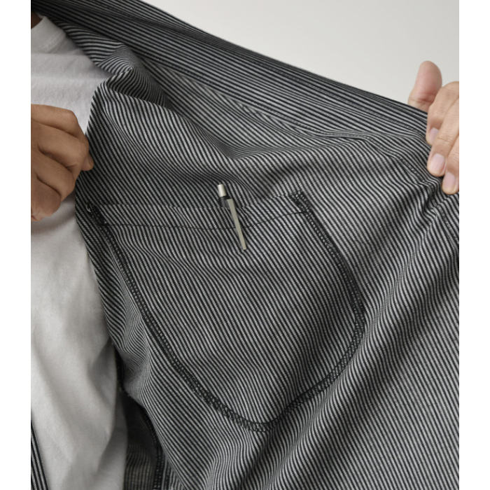 ダークストライプ柄ハッピコート【男性用】シックでモダン スペック