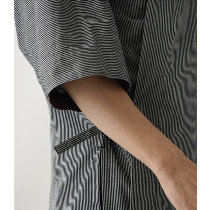 ダークストライプ柄ハッピコート【男性用】シックでモダン スペック