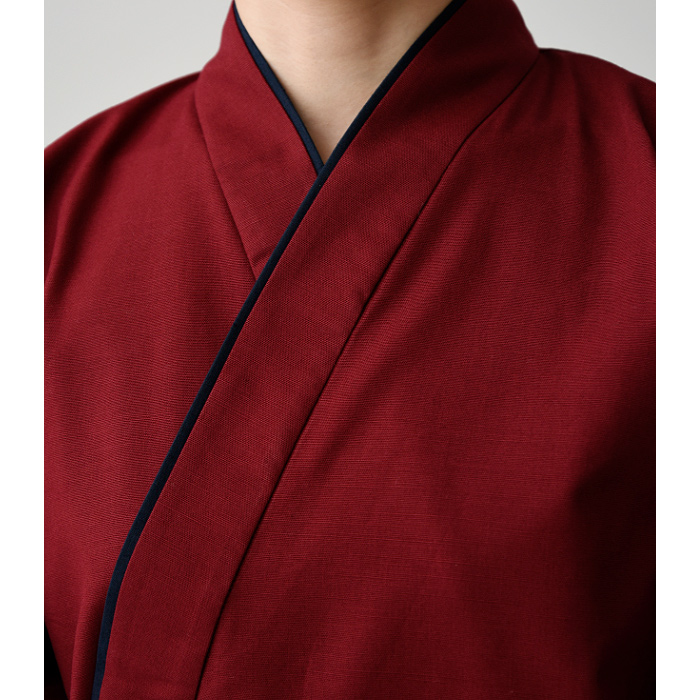 【飲食店販売店制服】暗い紅色ハッピコート【女性用】雅やかな雰囲気 スペック