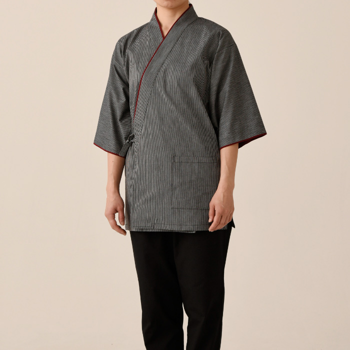 ダークストライプ柄ハッピコート【女性用】シックでモダン　スペック