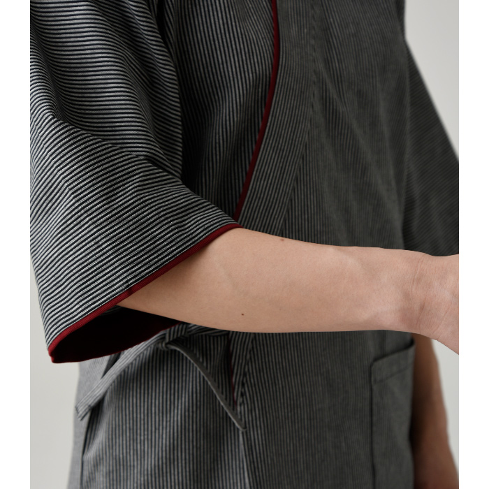 ダークストライプ柄ハッピコート【女性用】シックでモダン　スペック