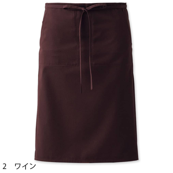 紐細めでスタイリッシュ　ニュアンスカラー腰下エプロン【兼用】　色