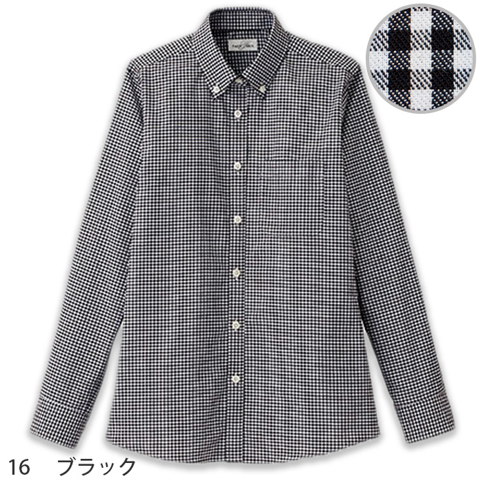 ボタンダウンシャツ(長袖) 女性用 チェック柄　色画像