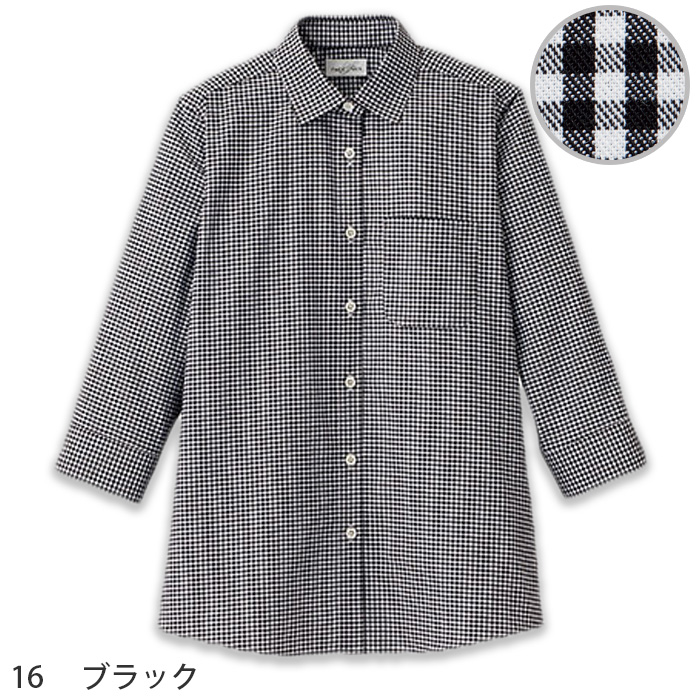 カジュアルシャツ(七分袖) 女性用 チェック柄　色画像