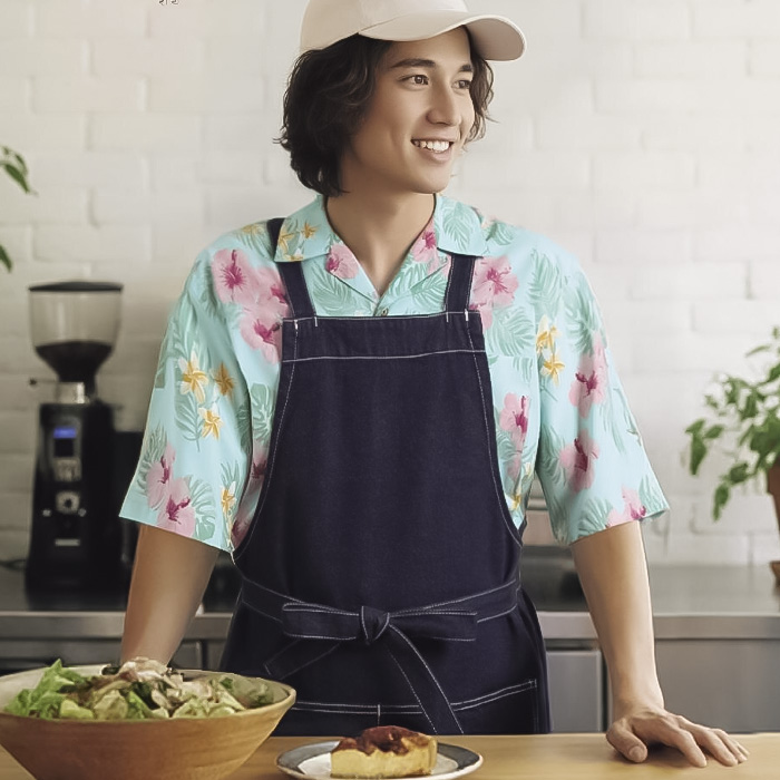 【飲食店販売店制服】ハイビスカス柄　アロハシャツ【男女兼用】南国・リゾート感　スペック