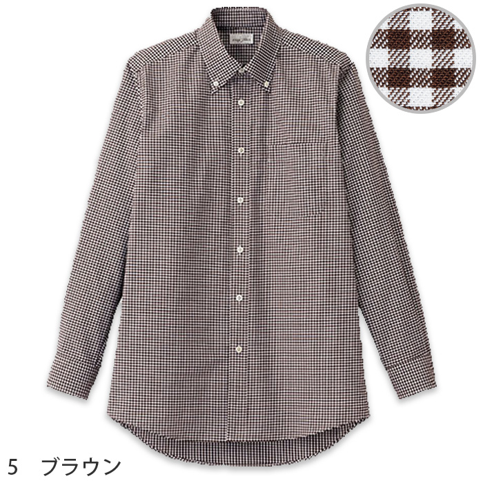 ボタンダウンシャツ(長袖) 男性用 チェック柄　色画像