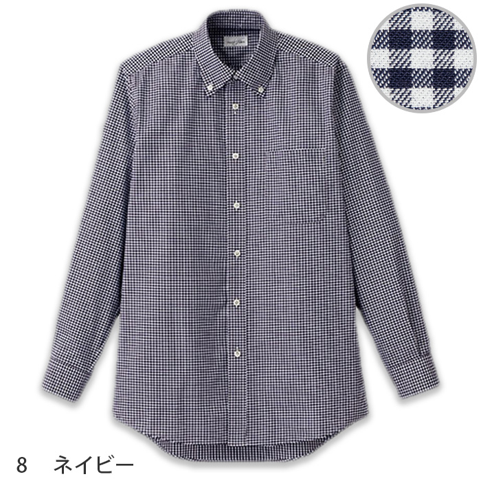 ボタンダウンシャツ(長袖) 男性用 チェック柄　色画像