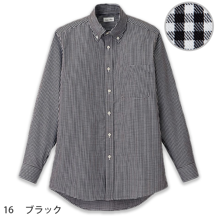 ボタンダウンシャツ(長袖) 男性用 チェック柄　色画像