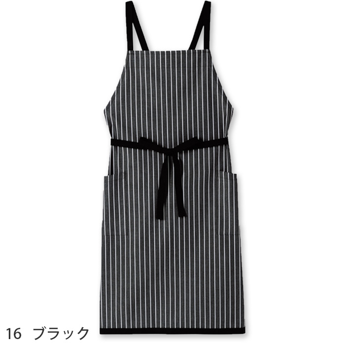 ストライプ柄胸当エプロン　色画像