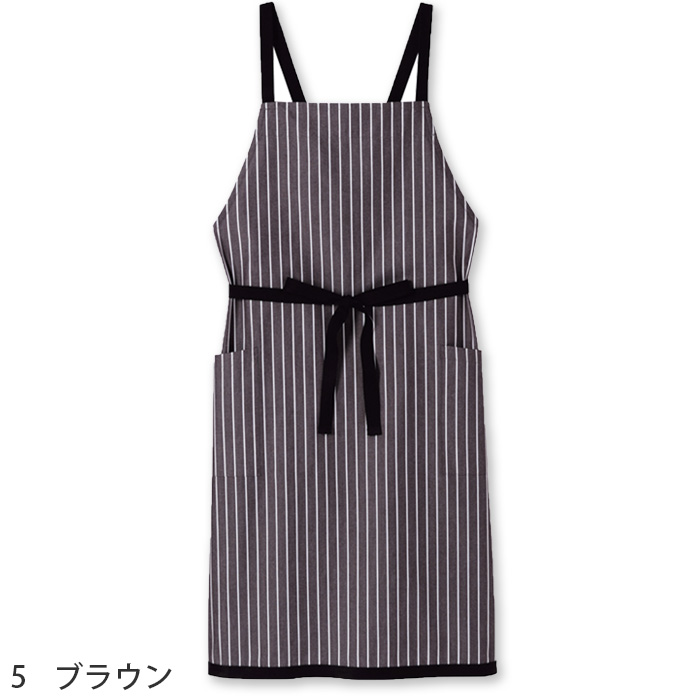 ストライプ柄胸当エプロン　色画像