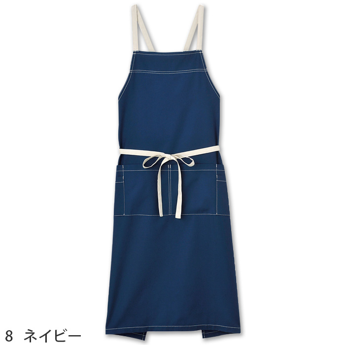 【飲食店販売店制服】タスキ掛けエプロン【兼用】4色　ポケットが多く　ステッチが可愛いエプロン　4色【兼用】　色画像