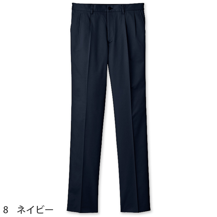 ストレッチチノパンツ(男性用)ツータックでゆったりシルエット 　ストレッチツイル　綿ポリ