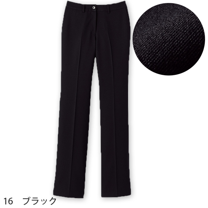 【ホテル受付・販売接客制服】レディスノータックストレートパンツ　2色　ストレッチ　防汚・撥水つき チタン　ファイテン　色画像