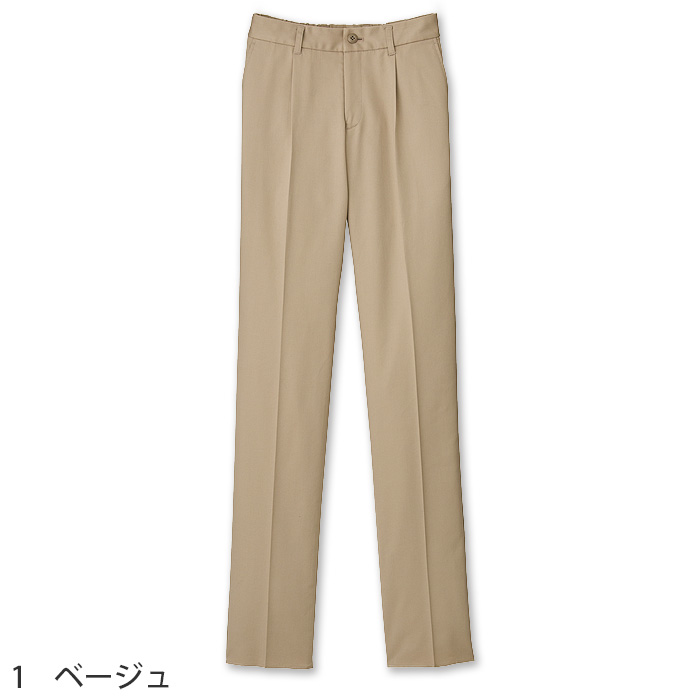 ストレッチチノパンツ(女性用)ワンタックでゆったりシルエット 　ストレッチツイル　綿ポリ