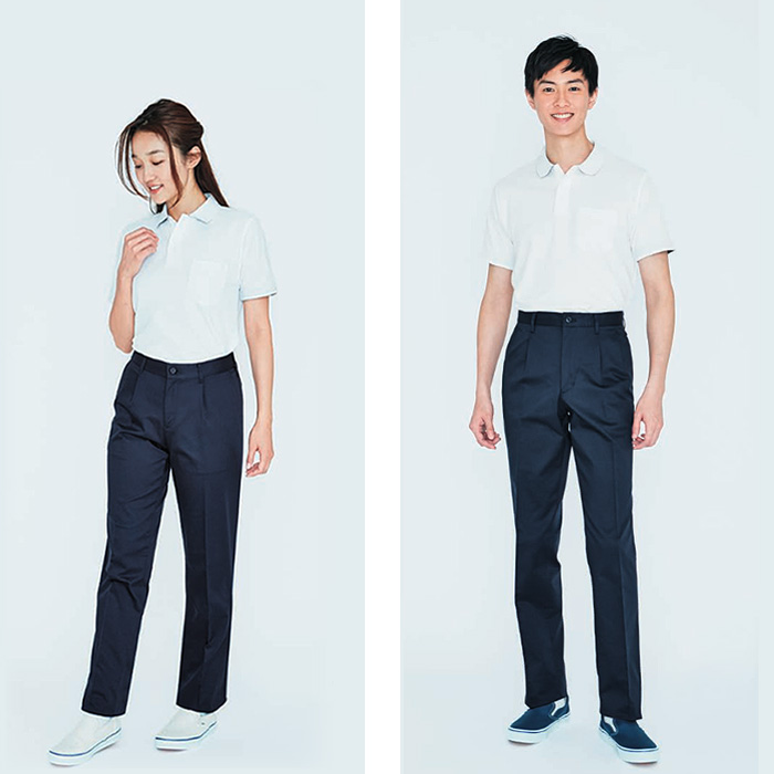 ストレッチチノパンツ(女性用)ワンタックでゆったりシルエット 　ストレッチツイル　綿ポリ
