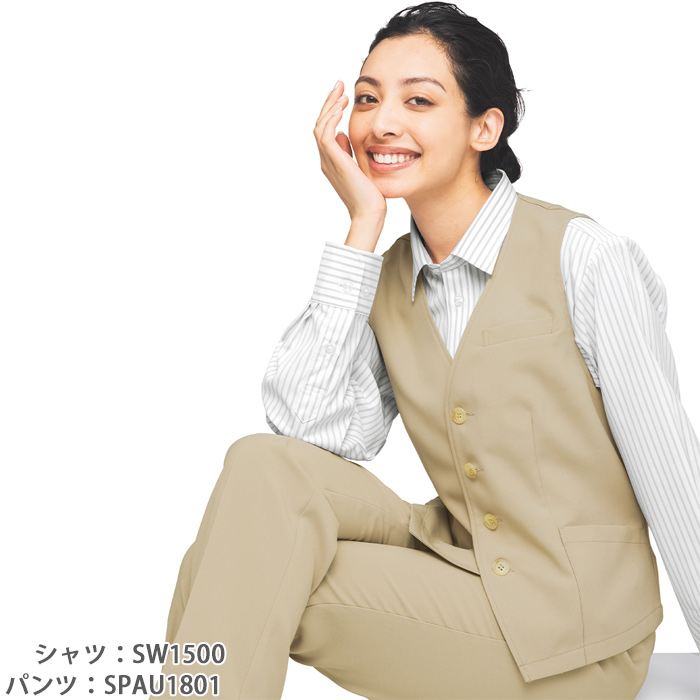 ベスト【兼用】4色　シワになりにくく、軽い着心地　モデル