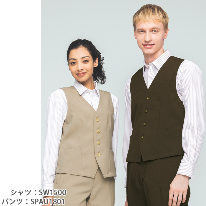 ベスト【兼用】4色　シワになりにくく、軽い着心地　モデル