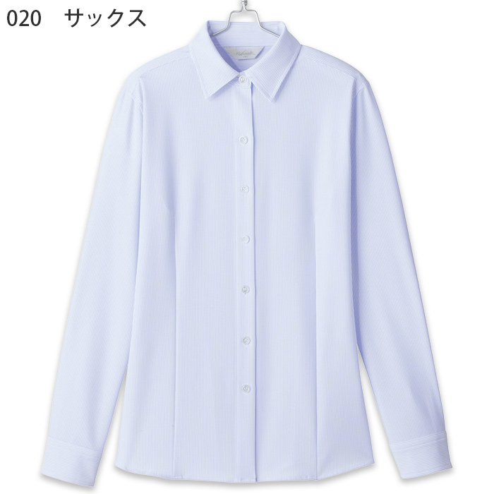 ストライプ長袖ブラウス【女性用】5～23号　ノーアイロン高機能　色画像