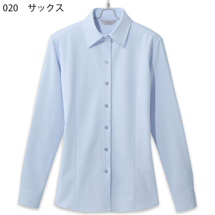 無地長袖ブラウス【女性用】5～23号　ノーアイロン高機能　色画像