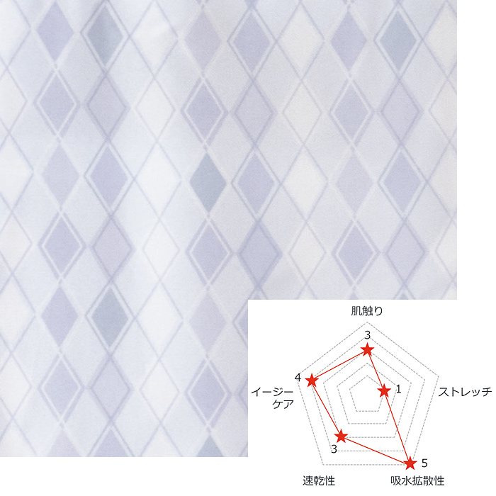 ワコールとのコラボ　アーガイル柄H型エプロン3色【S～LL】　スペック