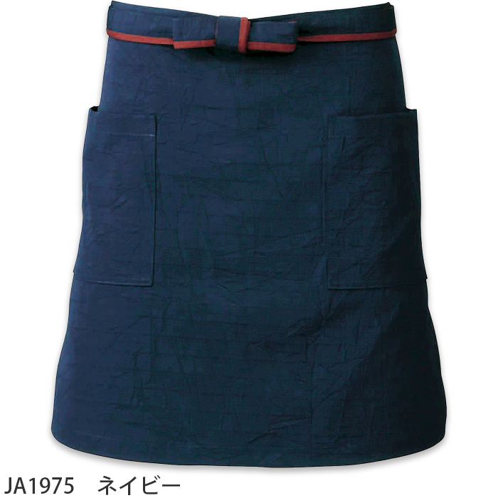 【飲食店販売店制服】　前掛【兼用】丈43cm　ナチュラルなシワ加工が魅力　色画像