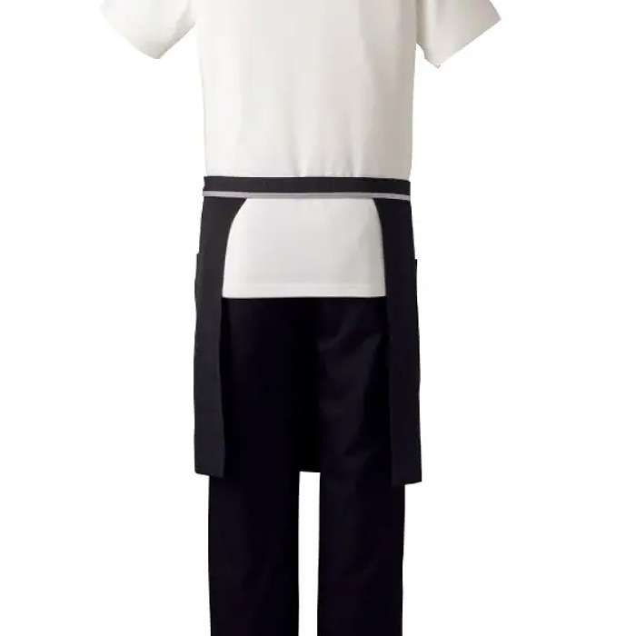 【飲食店販売店制服】　前掛【兼用】丈43cm　ナチュラルなシワ加工が魅力　詳細