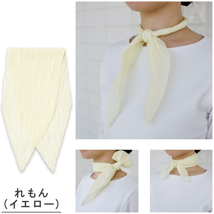 ゆらぐ表情と透けるような質感　やさしい色彩のプリーツスカーフ【3色】　詳細画像