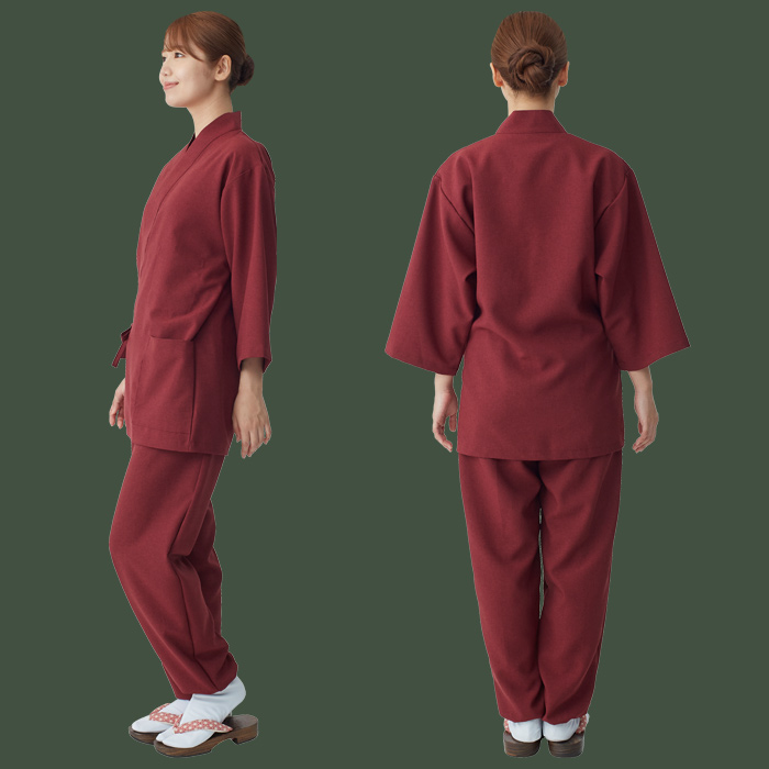 【飲食店販売店制服】軽い・すぐ乾く・縮まない 和ジンベイパンツ【兼用】日本製 サラッとした肌ざわり アイロンいらず モデル