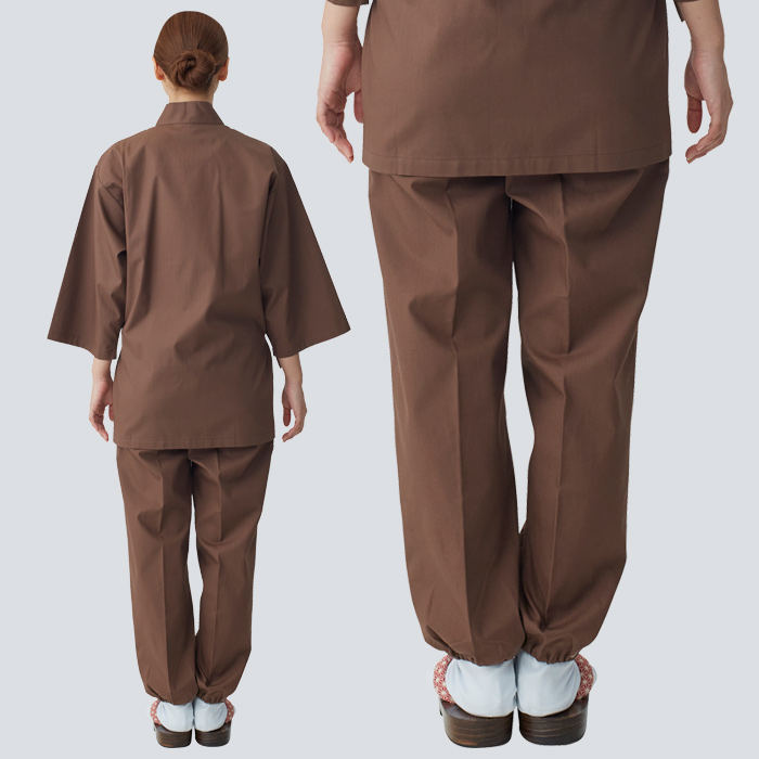 【飲食店販売店制服】綿の爽やかな風合い 寂光ジンベイパンツ【兼用】日本製 抗菌防臭・制電加工 1年中快適な着心地 モデル