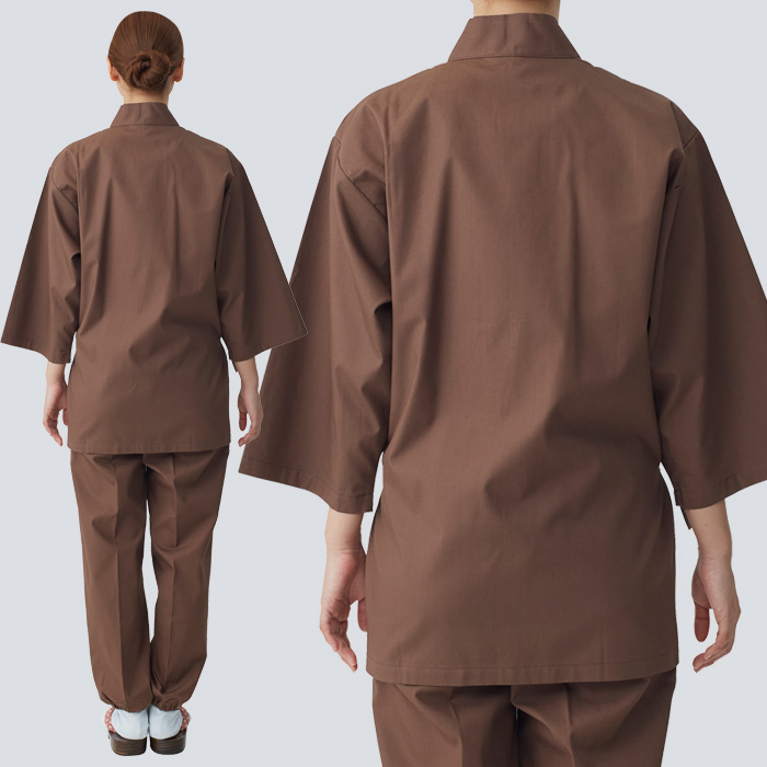 【飲食店販売店制服】綿の爽やかな風合い 寂光ジンベイ上衣【兼用】日本製 抗菌防臭・制電加工 1年中快適な着心地 モデル