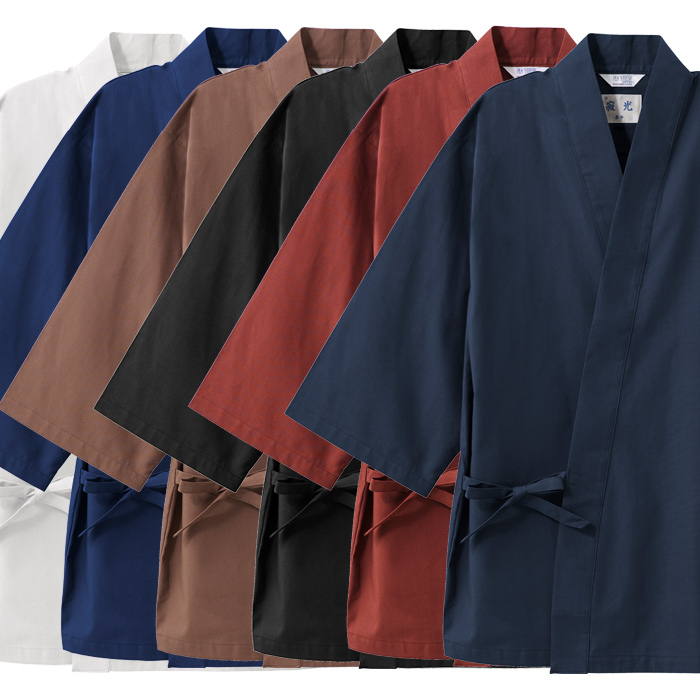 【飲食店販売店制服】綿の爽やかな風合い 寂光ジンベイ上衣【兼用】日本製 抗菌防臭・制電加工 1年中快適な着心地 スペック