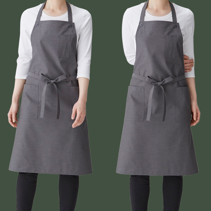 首かけエプロン飲食店制服　純国産で軽くて疲れない撥水制電機能付　13色　モデル