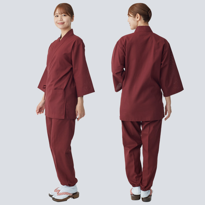 【飲食店販売店制服】さらっと清涼シャリ感 和ジンベイパンツ【兼用】日本製 汗をかく夏場でも通気性・抗菌防臭効果で快適 モデル