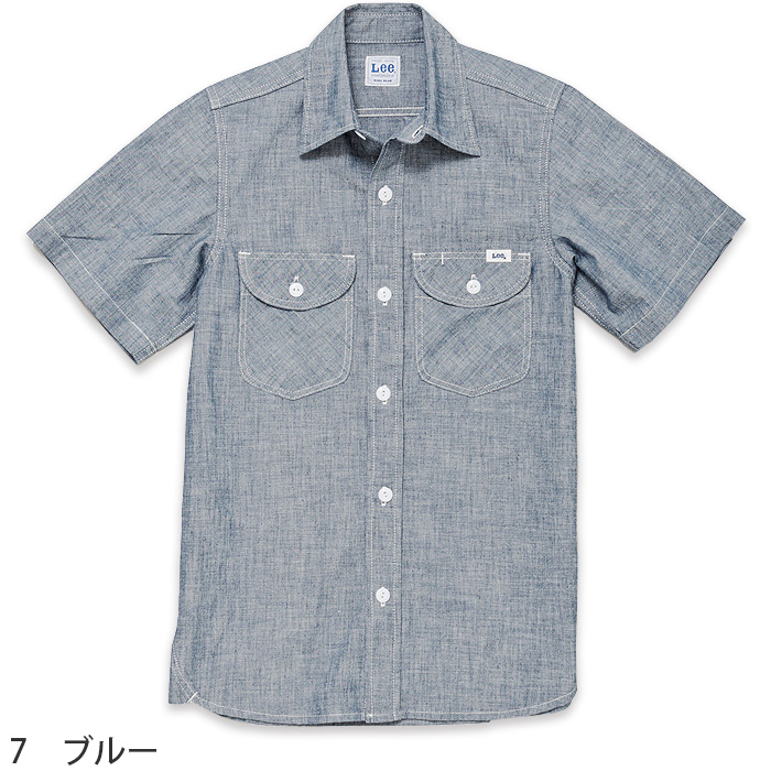 Lee workwear シャンブレーシャツ　半袖  女性　色画像