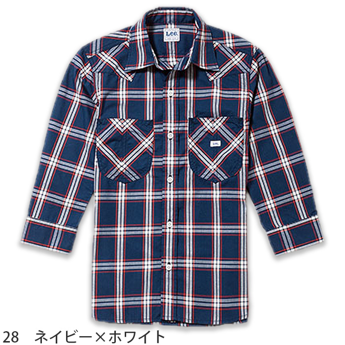 Lee workwear ウェスタンチェックシャツ 七分袖色画像
