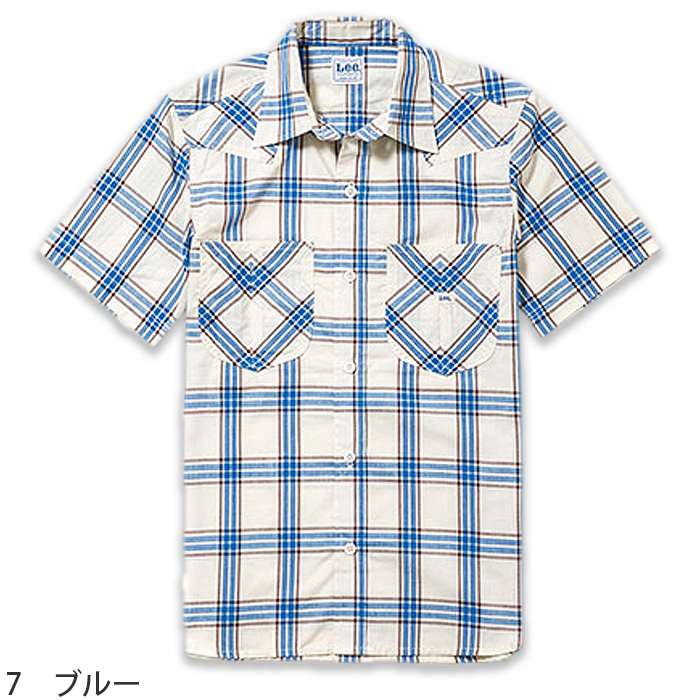 Lee workwear ウェスタンチェックシャツ 半袖色画像
