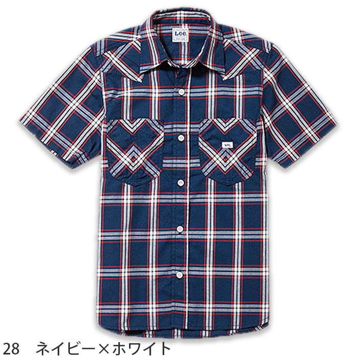 Lee workwear ウェスタンチェックシャツ 半袖色画像
